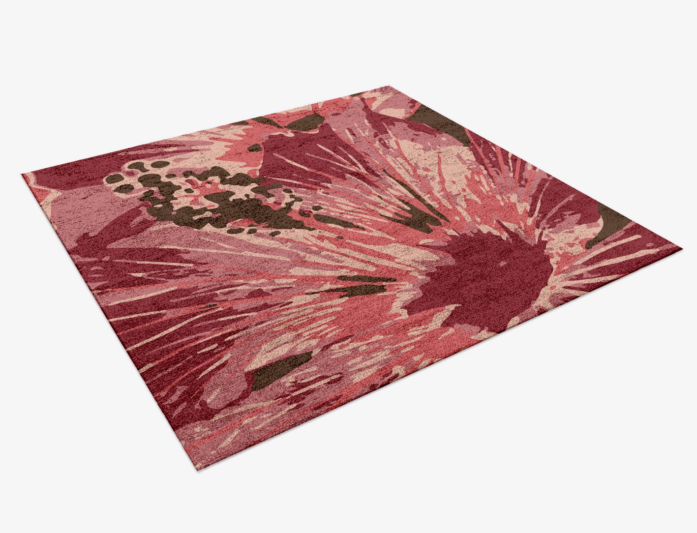 Heath Floral Square Hand Knotted Bamboo Silk Custom Rug by Rug Artisan