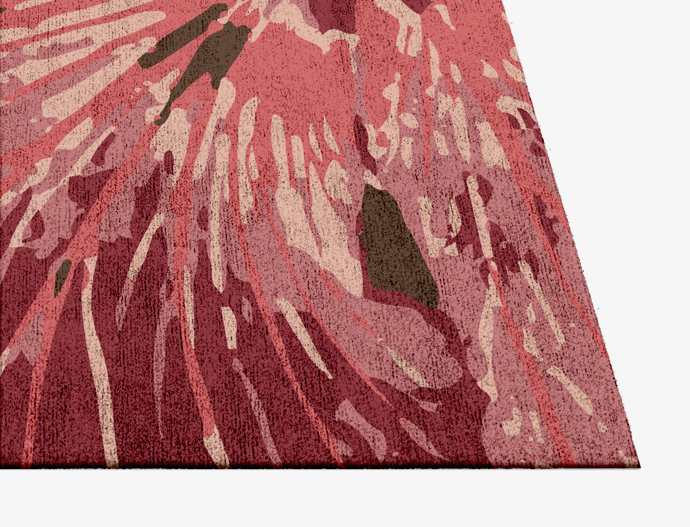 Heath Floral Square Hand Knotted Bamboo Silk Custom Rug by Rug Artisan