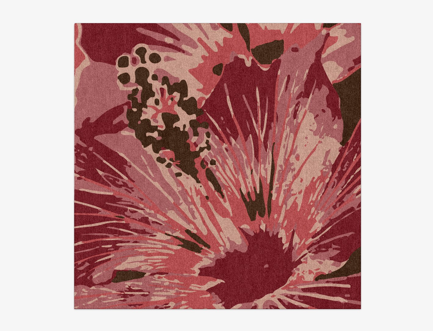 Heath Floral Square Hand Knotted Tibetan Wool Custom Rug by Rug Artisan