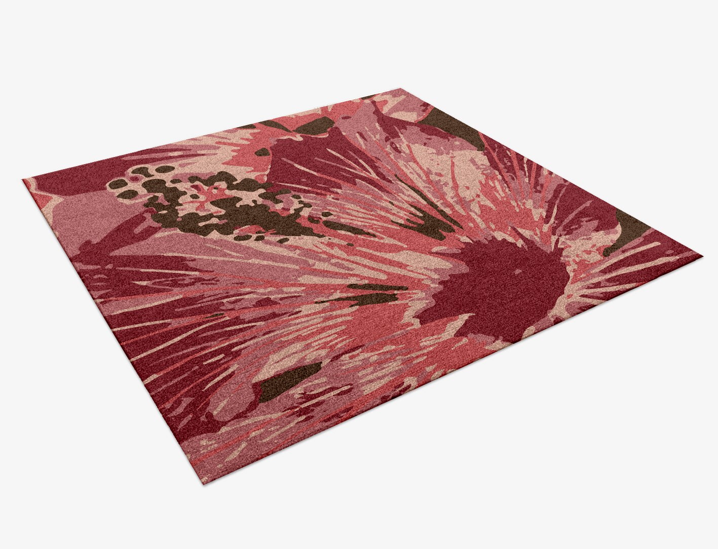 Heath Floral Square Hand Knotted Tibetan Wool Custom Rug by Rug Artisan