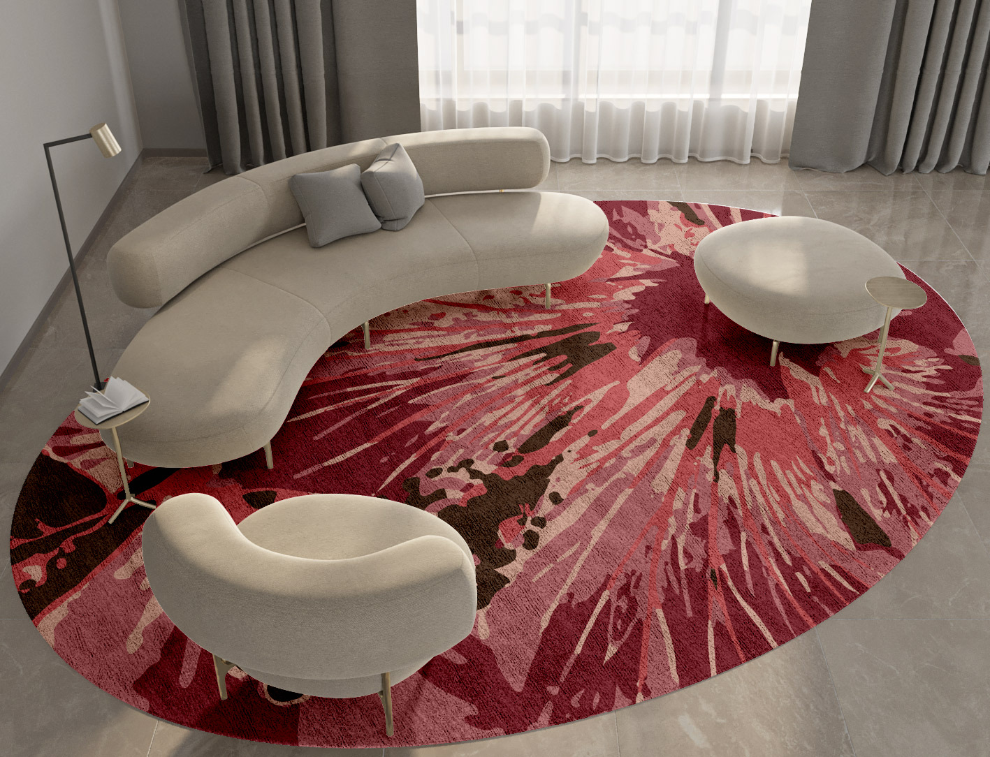 Heath Floral Oval Hand Tufted Bamboo Silk Custom Rug by Rug Artisan