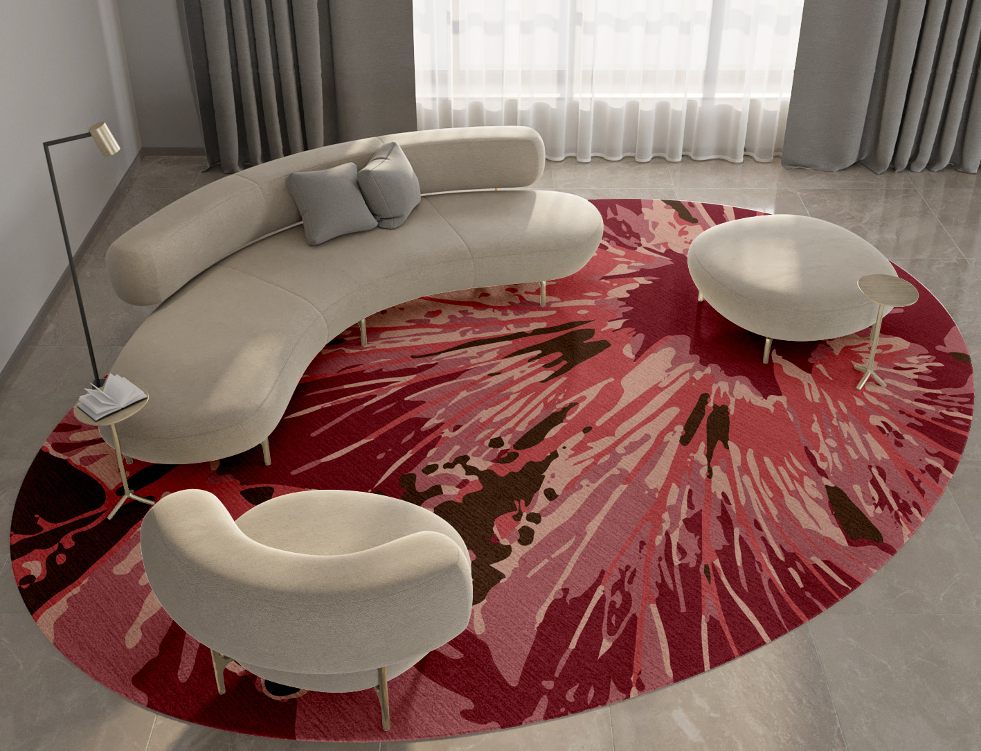 Heath Floral Oval Hand Tufted Pure Wool Custom Rug by Rug Artisan
