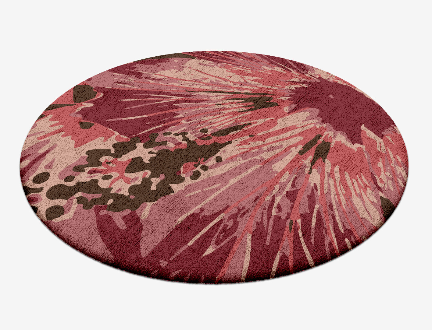 Heath Floral Round Hand Tufted Bamboo Silk Custom Rug by Rug Artisan