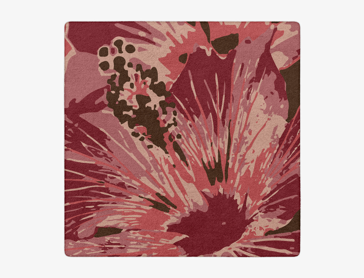 Heath Floral Square Hand Tufted Pure Wool Custom Rug by Rug Artisan