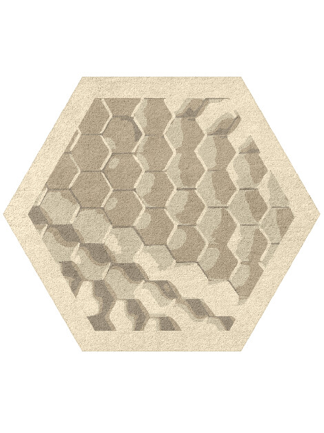Hebi Origami Hexagon Hand Tufted Pure Wool Custom Rug by Rug Artisan