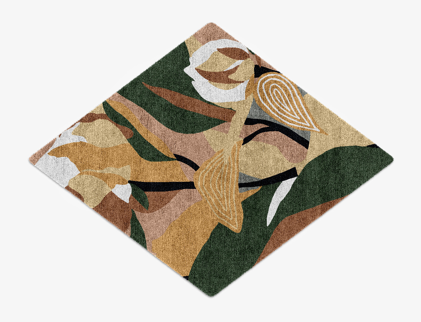 Heliconia Field of Flowers Diamond Hand Knotted Bamboo Silk Custom Rug by Rug Artisan
