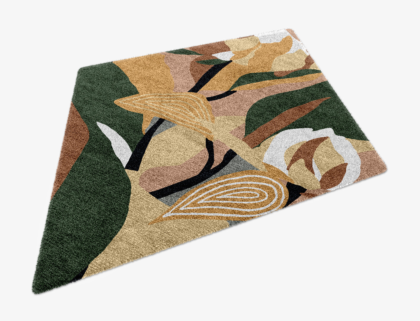 Heliconia Field of Flowers Diamond Hand Knotted Bamboo Silk Custom Rug by Rug Artisan