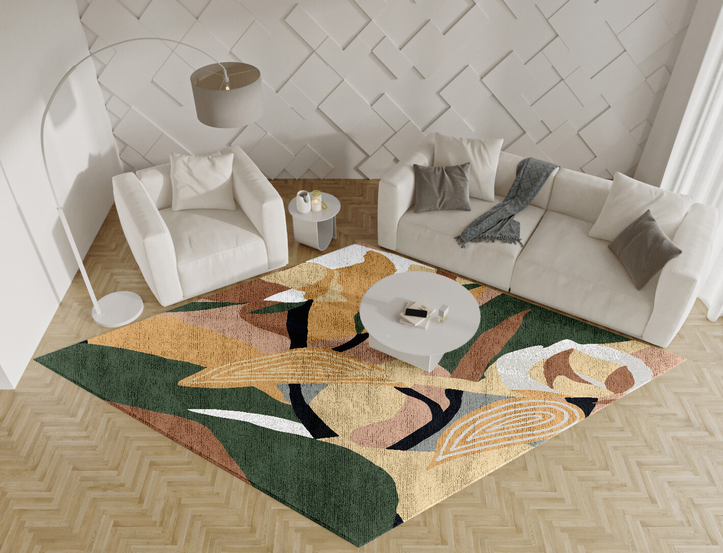 Heliconia Field of Flowers Diamond Hand Knotted Bamboo Silk Custom Rug by Rug Artisan