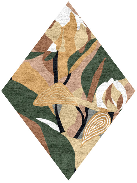 Heliconia Field of Flowers Diamond Hand Knotted Bamboo Silk Custom Rug by Rug Artisan