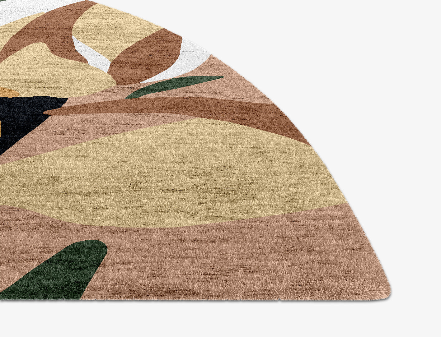 Heliconia Field of Flowers Halfmoon Hand Knotted Bamboo Silk Custom Rug by Rug Artisan