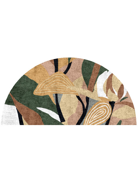 Heliconia Field of Flowers Halfmoon Hand Knotted Bamboo Silk Custom Rug by Rug Artisan