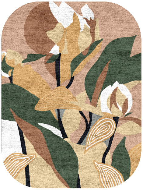 Heliconia Field of Flowers Oblong Hand Knotted Bamboo Silk Custom Rug by Rug Artisan