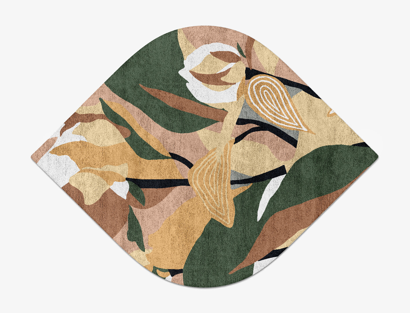Heliconia Field of Flowers Ogee Hand Tufted Bamboo Silk Custom Rug by Rug Artisan