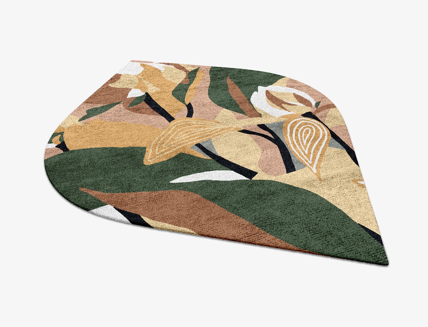 Heliconia Field of Flowers Ogee Hand Tufted Bamboo Silk Custom Rug by Rug Artisan