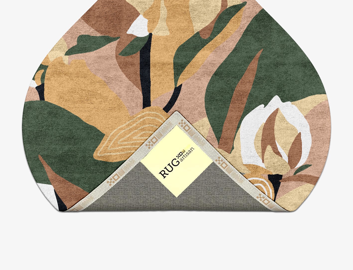Heliconia Field of Flowers Ogee Hand Tufted Bamboo Silk Custom Rug by Rug Artisan