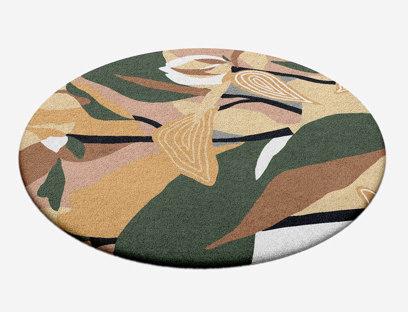 Heliconia Field of Flowers Round Hand Tufted Pure Wool Custom Rug by Rug Artisan