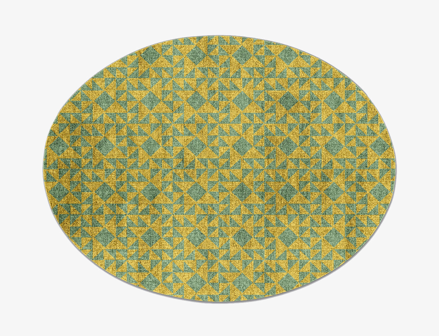 Helios Geometric Oval Flatweave Bamboo Silk Custom Rug by Rug Artisan