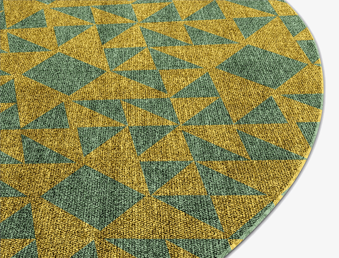 Helios Geometric Oval Flatweave Bamboo Silk Custom Rug by Rug Artisan