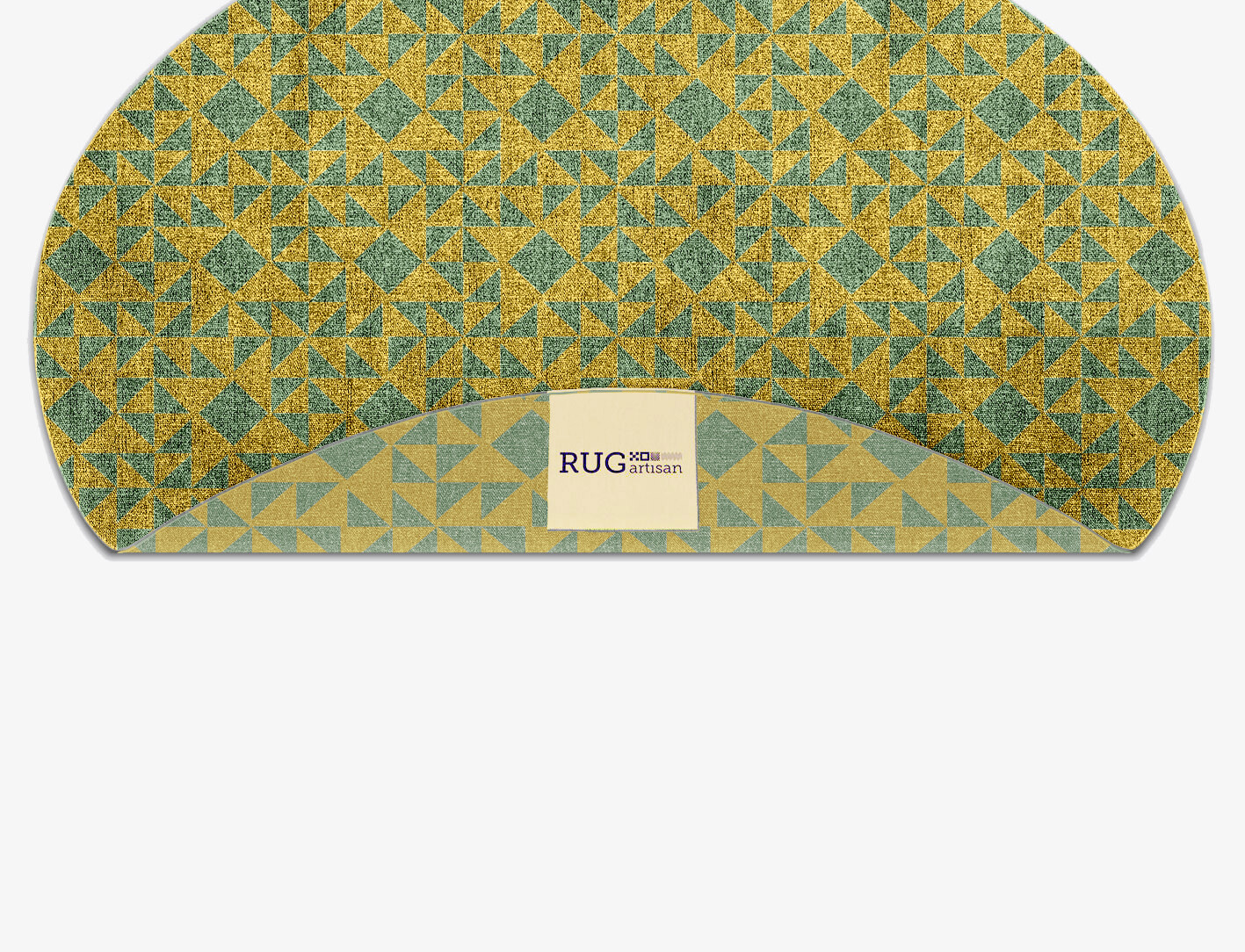 Helios Geometric Oval Flatweave Bamboo Silk Custom Rug by Rug Artisan