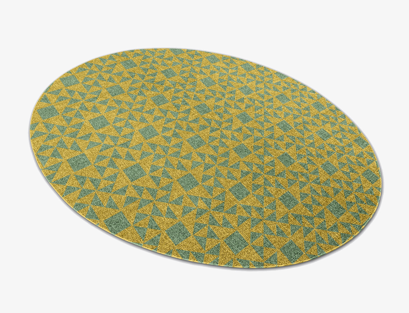 Helios Geometric Oval Flatweave New Zealand Wool Custom Rug by Rug Artisan