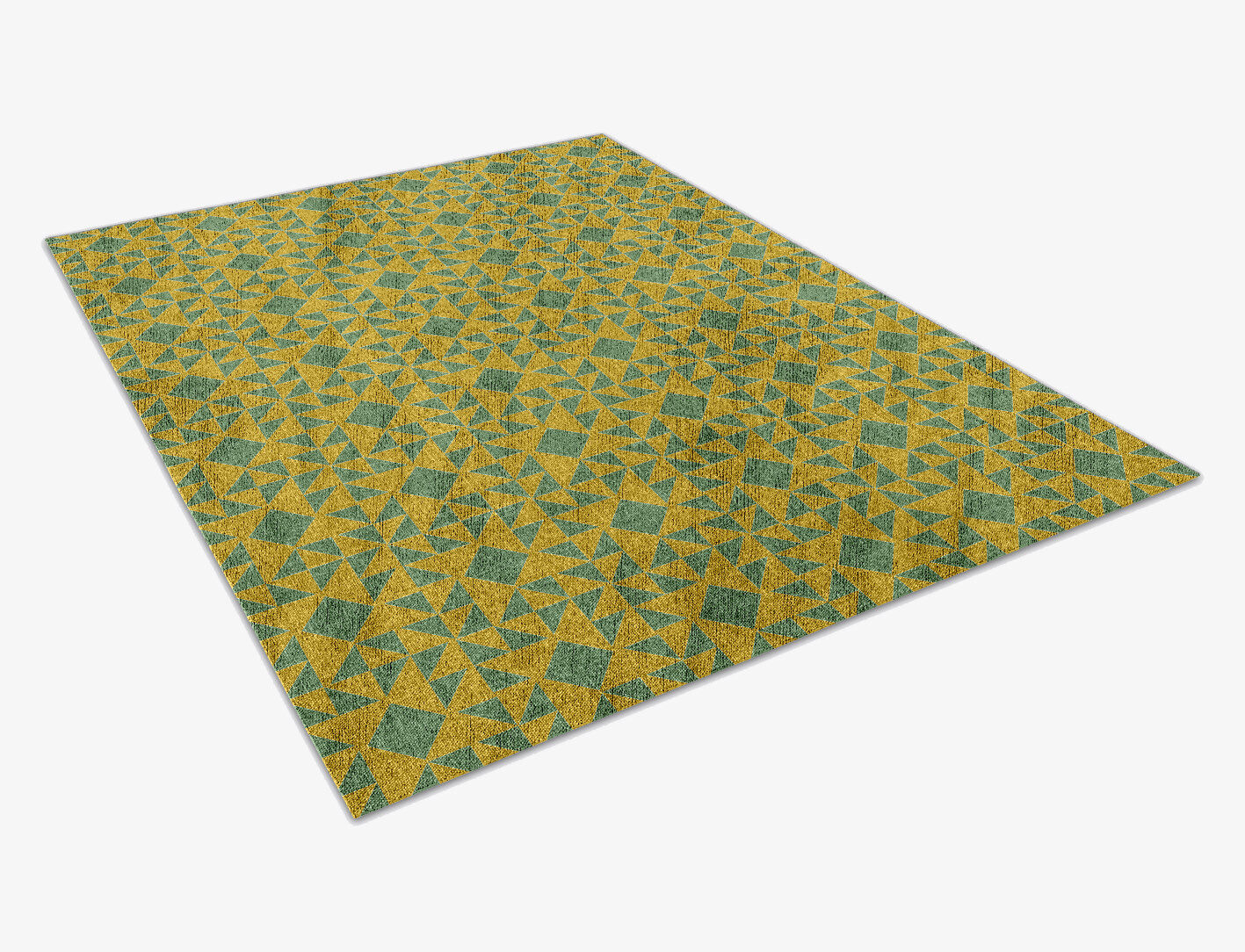 Helios Geometric Rectangle Flatweave Bamboo Silk Custom Rug by Rug Artisan