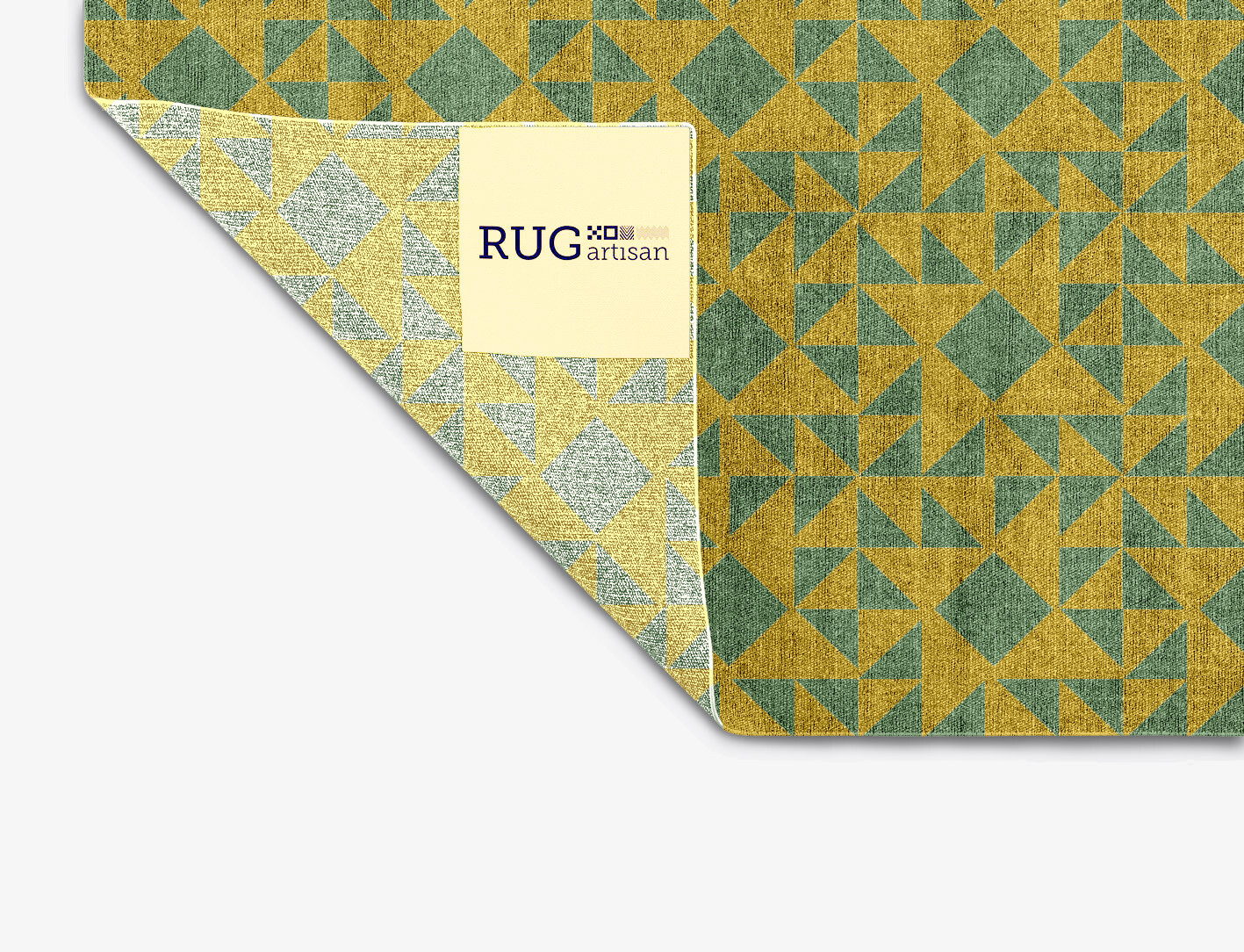 Helios Geometric Rectangle Flatweave Bamboo Silk Custom Rug by Rug Artisan