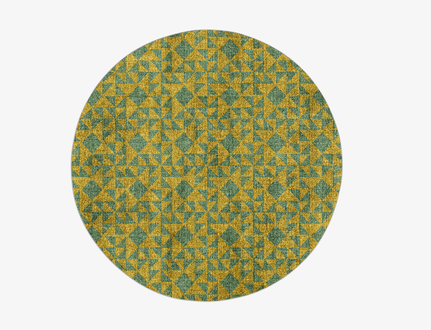 Helios Geometric Round Flatweave Bamboo Silk Custom Rug by Rug Artisan