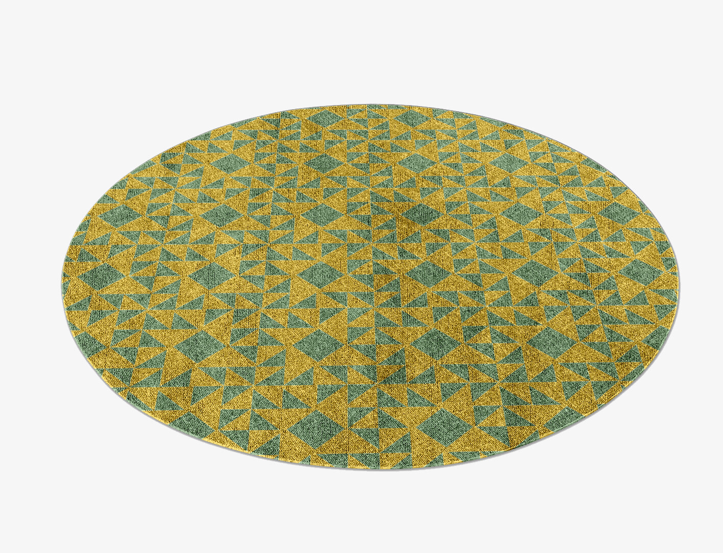 Helios Geometric Round Flatweave Bamboo Silk Custom Rug by Rug Artisan