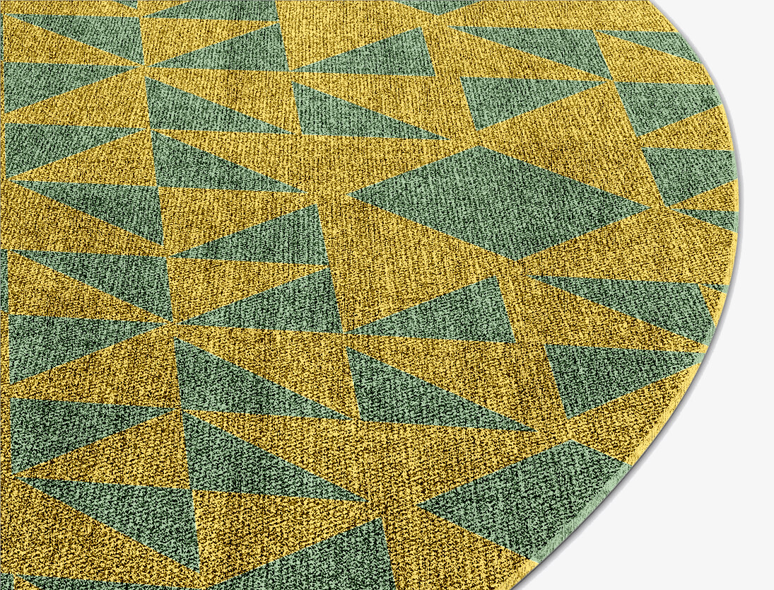 Helios Geometric Round Flatweave Bamboo Silk Custom Rug by Rug Artisan