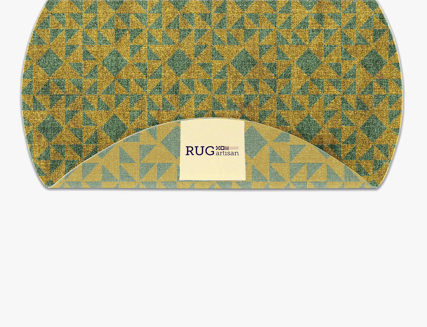 Helios Geometric Round Flatweave Bamboo Silk Custom Rug by Rug Artisan
