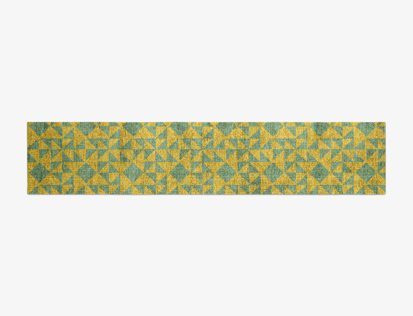 Helios Geometric Runner Flatweave Bamboo Silk Custom Rug by Rug Artisan