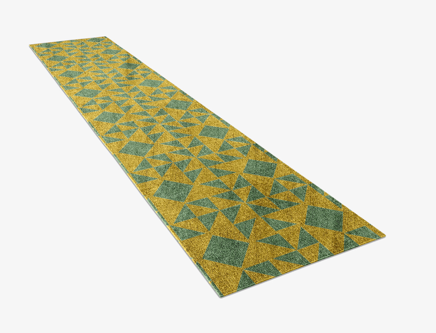 Helios Geometric Runner Flatweave Bamboo Silk Custom Rug by Rug Artisan