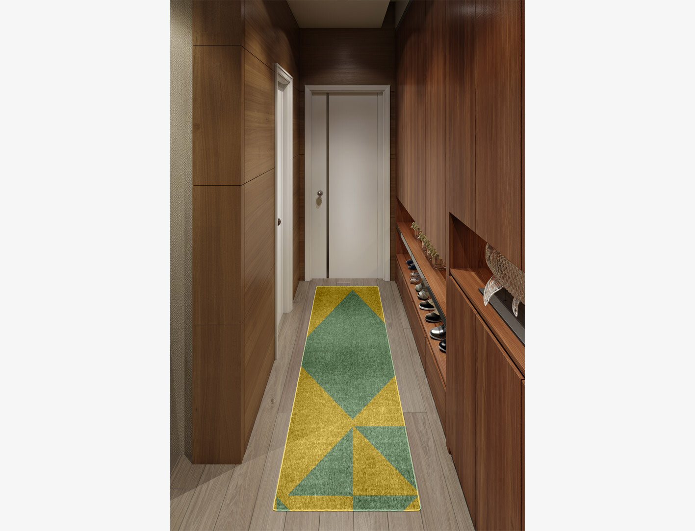 Helios Geometric Runner Flatweave New Zealand Wool Custom Rug by Rug Artisan