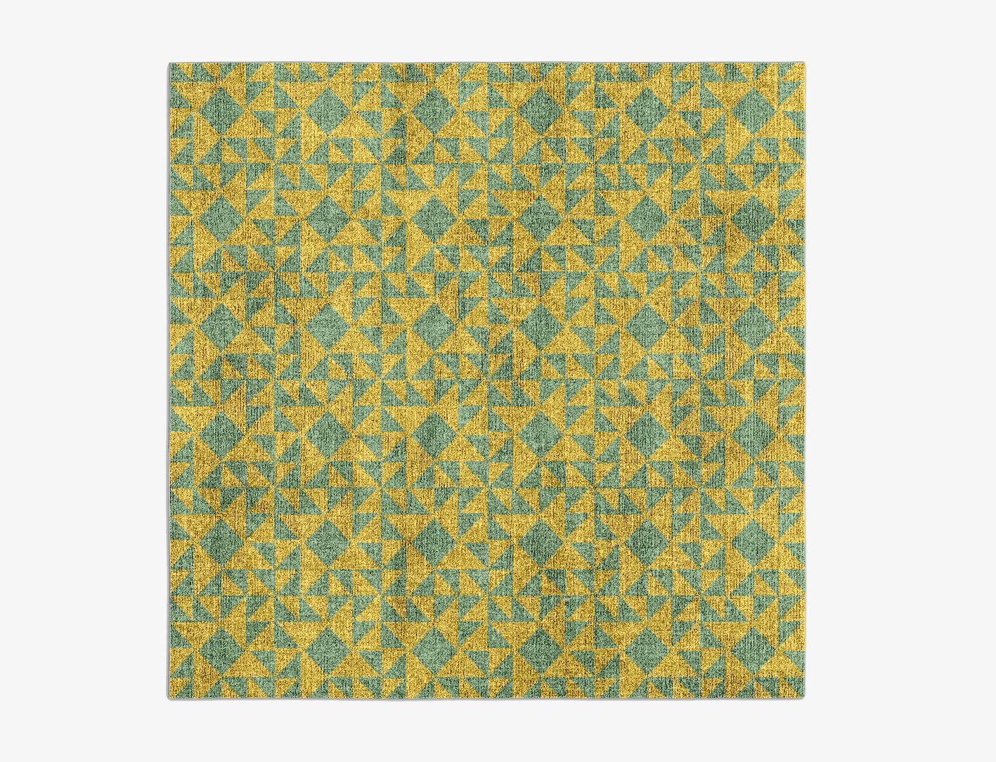 Helios Geometric Square Flatweave Bamboo Silk Custom Rug by Rug Artisan