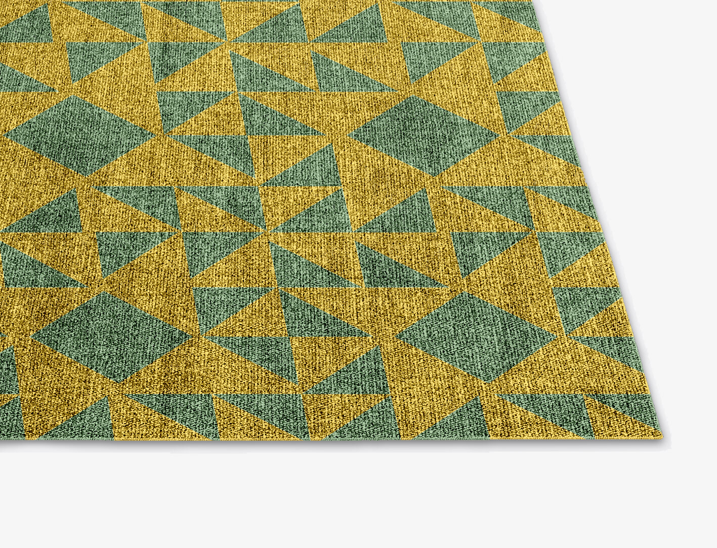 Helios Geometric Square Flatweave Bamboo Silk Custom Rug by Rug Artisan