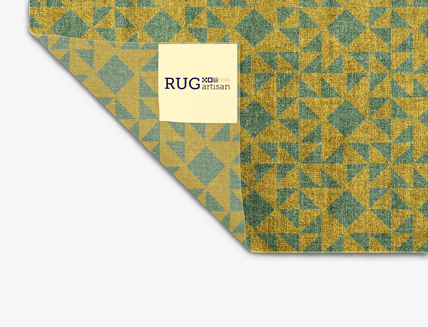 Helios Geometric Square Flatweave Bamboo Silk Custom Rug by Rug Artisan