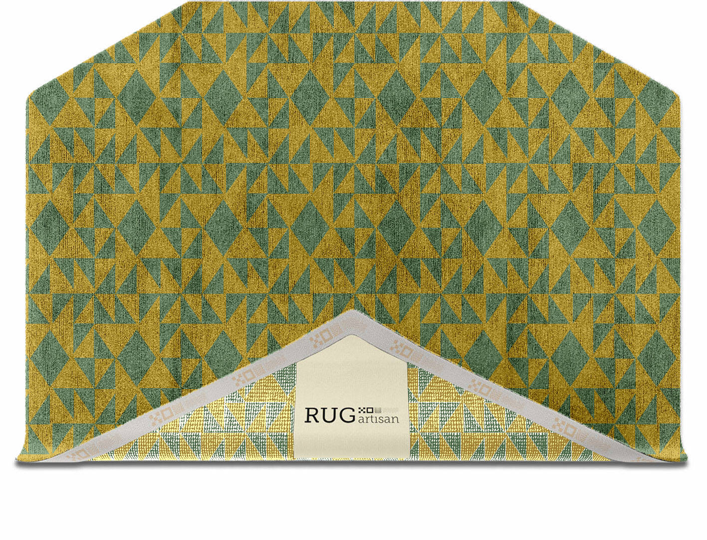 Helios Geometric Hexagon Hand Knotted Bamboo Silk Custom Rug by Rug Artisan