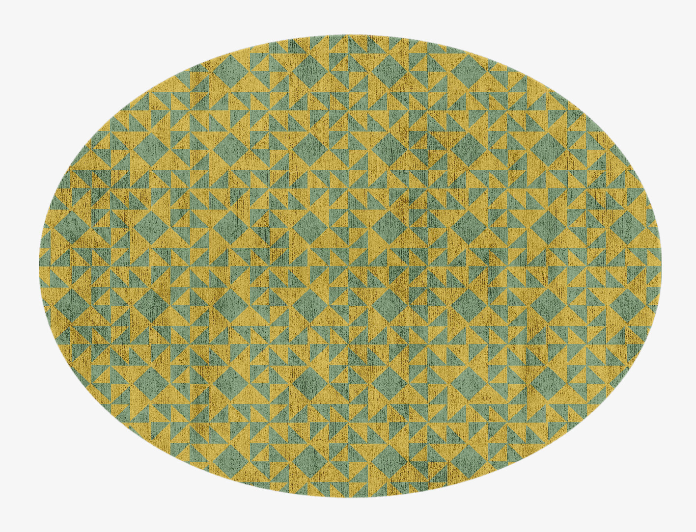 Helios Geometric Oval Hand Knotted Bamboo Silk Custom Rug by Rug Artisan