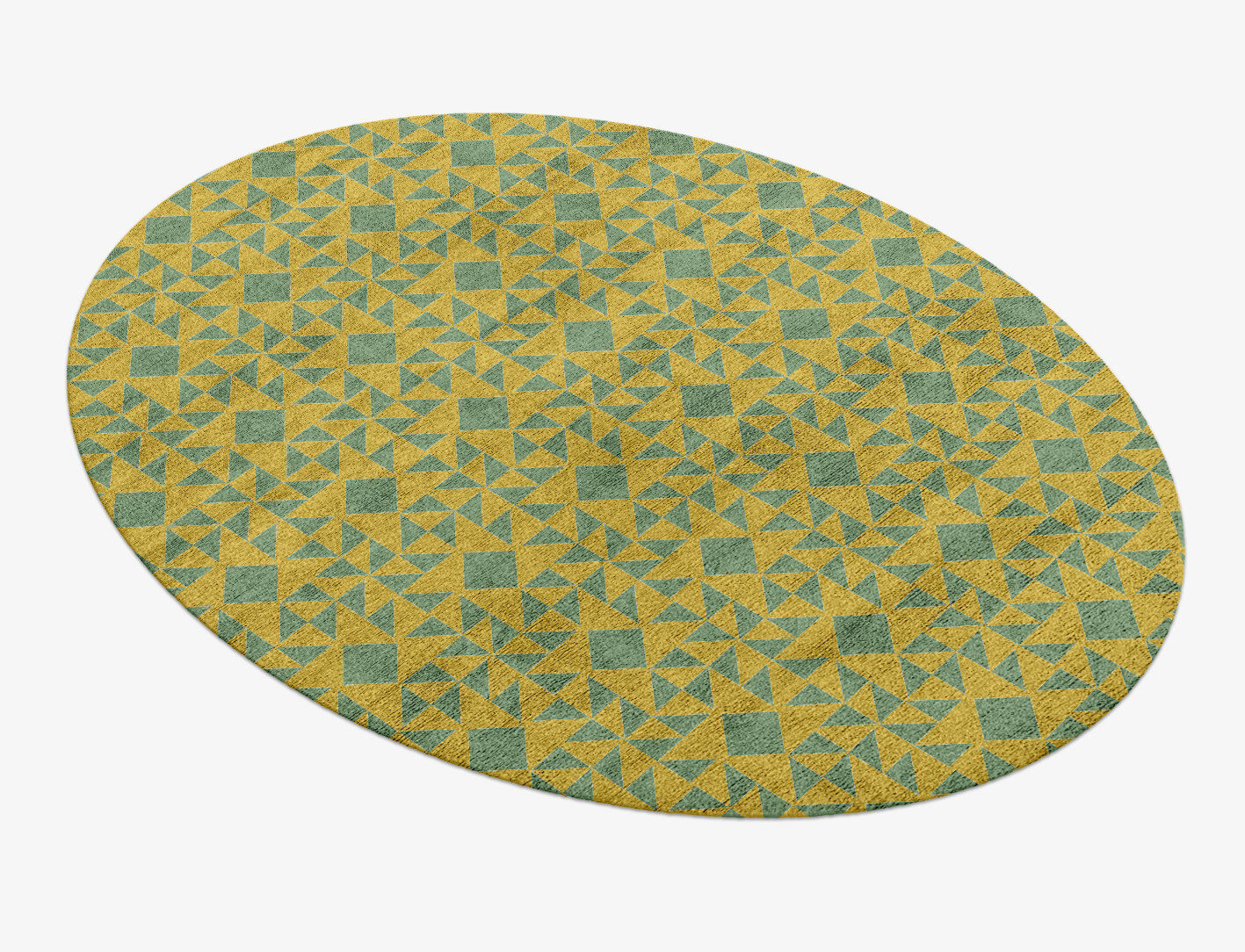 Helios Geometric Oval Hand Knotted Bamboo Silk Custom Rug by Rug Artisan