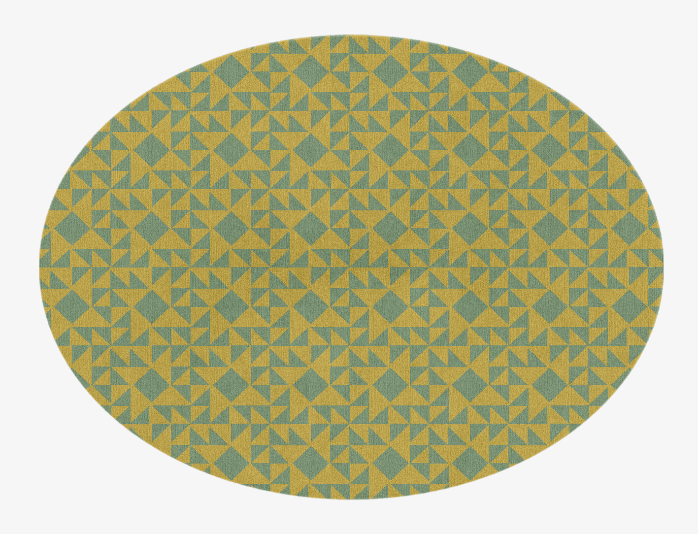 Helios Geometric Oval Hand Knotted Tibetan Wool Custom Rug by Rug Artisan