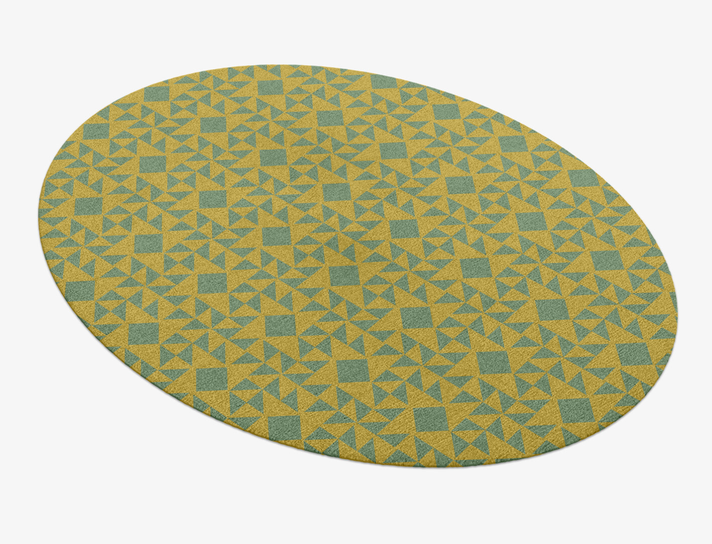 Helios Geometric Oval Hand Knotted Tibetan Wool Custom Rug by Rug Artisan