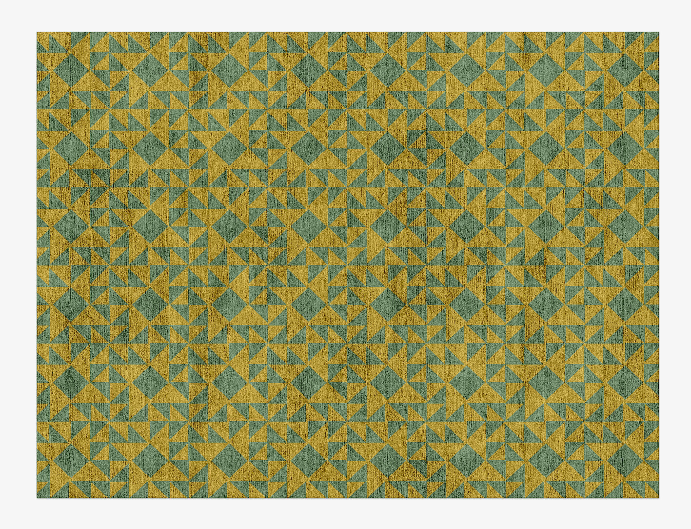Helios Geometric Rectangle Hand Knotted Bamboo Silk Custom Rug by Rug Artisan