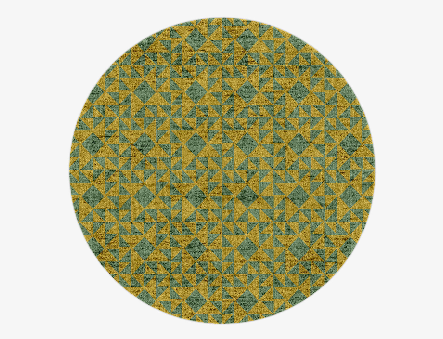 Helios Geometric Round Hand Knotted Bamboo Silk Custom Rug by Rug Artisan