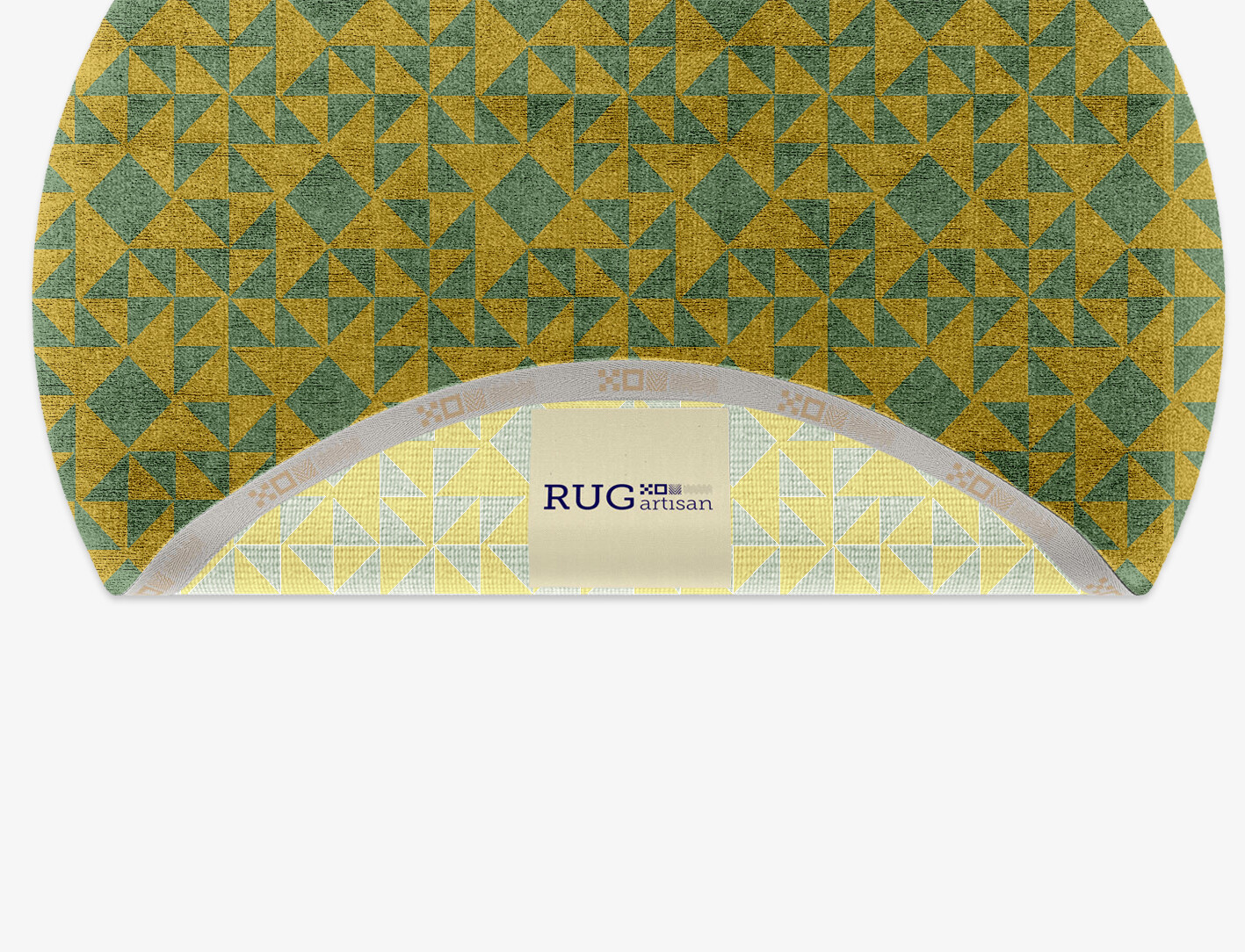 Helios Geometric Round Hand Knotted Bamboo Silk Custom Rug by Rug Artisan
