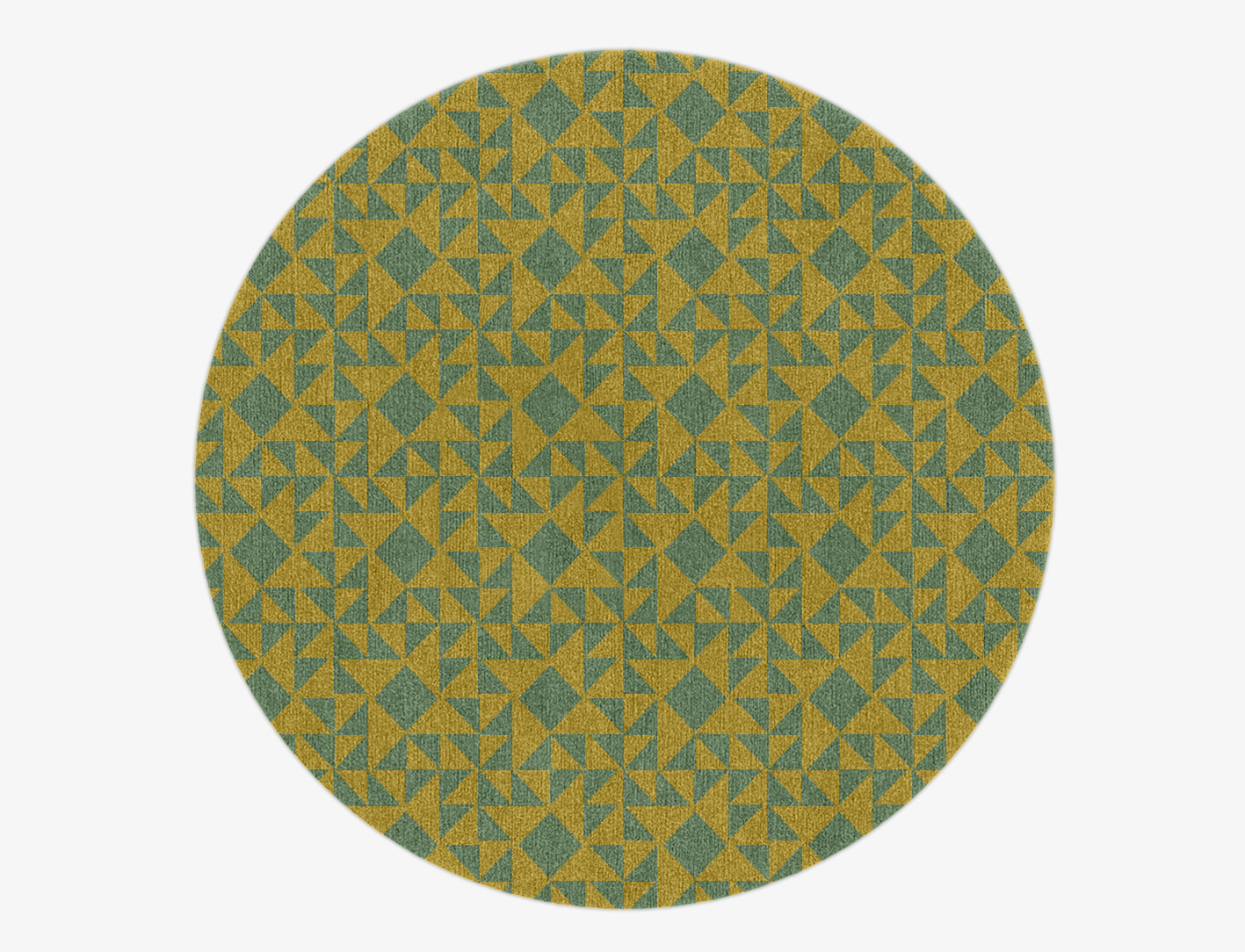Helios Geometric Round Hand Knotted Tibetan Wool Custom Rug by Rug Artisan