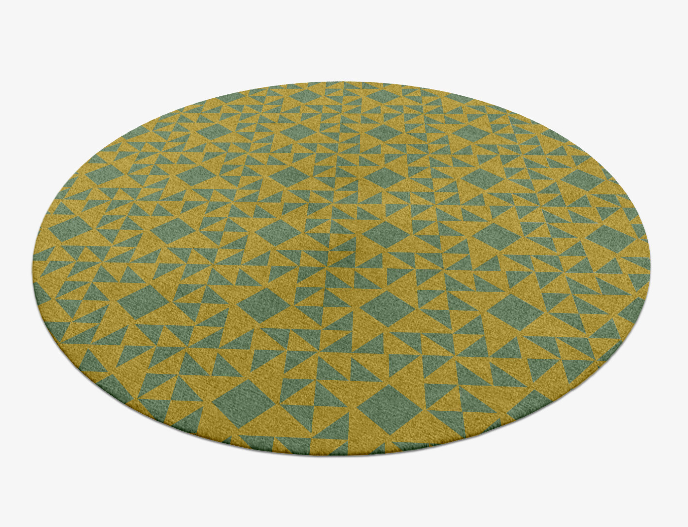 Helios Geometric Round Hand Knotted Tibetan Wool Custom Rug by Rug Artisan