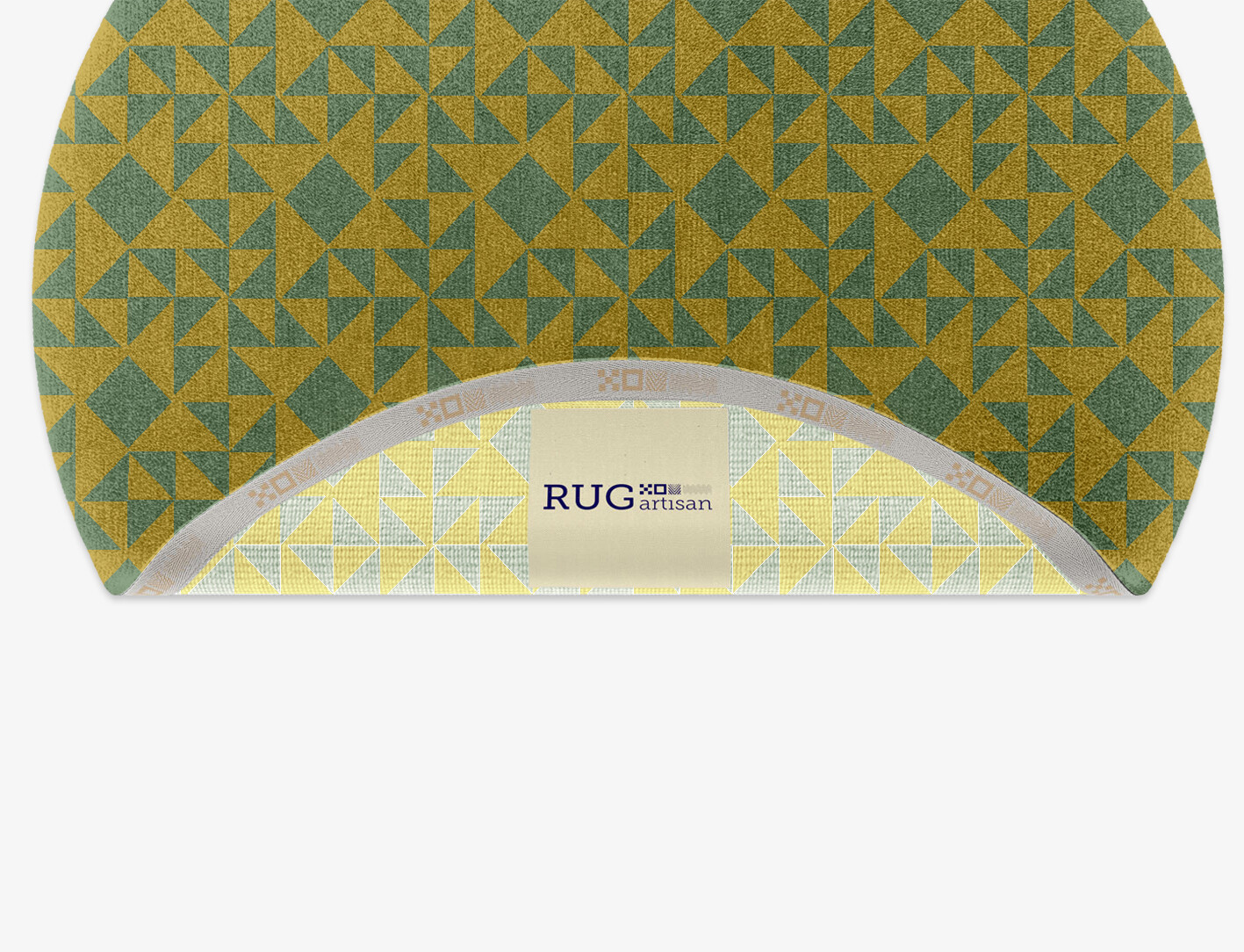 Helios Geometric Round Hand Knotted Tibetan Wool Custom Rug by Rug Artisan