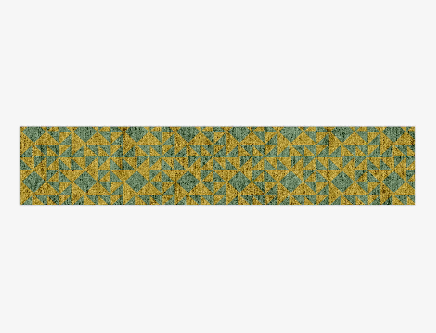 Helios Geometric Runner Hand Knotted Bamboo Silk Custom Rug by Rug Artisan