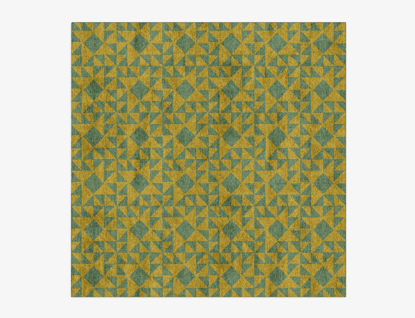 Helios Geometric Square Hand Knotted Bamboo Silk Custom Rug by Rug Artisan