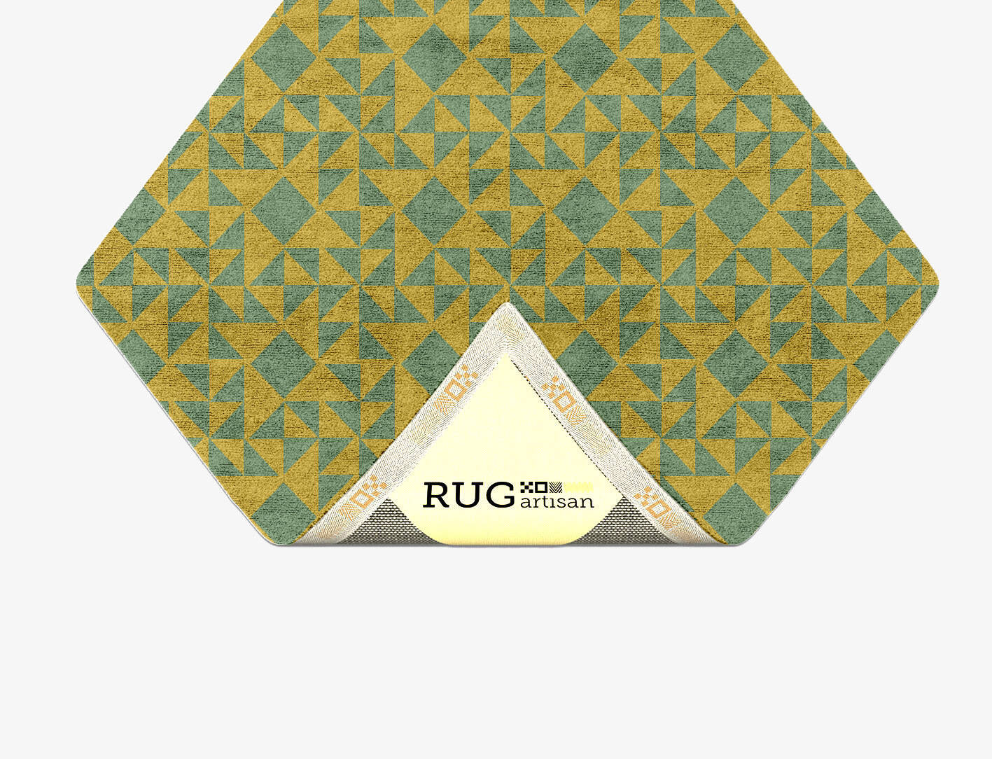 Helios Geometric Diamond Hand Tufted Bamboo Silk Custom Rug by Rug Artisan